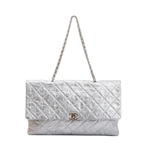 CHANEL Metallic Crumpled Calfskin Big Bang Large Flap Bag 